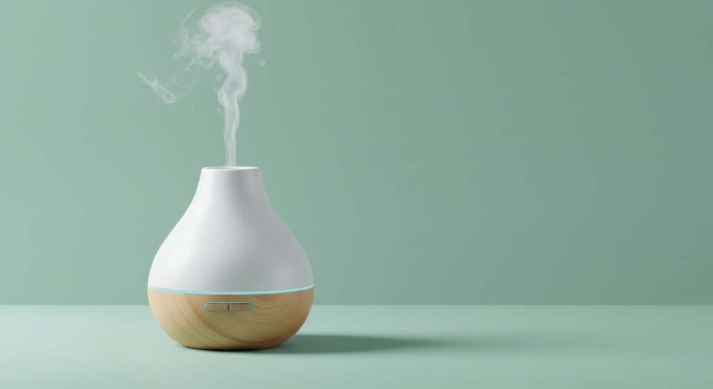 Aroma diffuser with vapor steam for wellness and relaxation